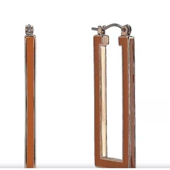 LAUNDRY BY SHELLI SEGAL‎ Rectangle Enamel Hoop Earrings NWT - Picture 5 of 8